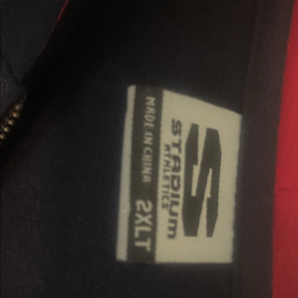 Stadium Athletics Navy and Red Hoodie - Picture 2 of 3